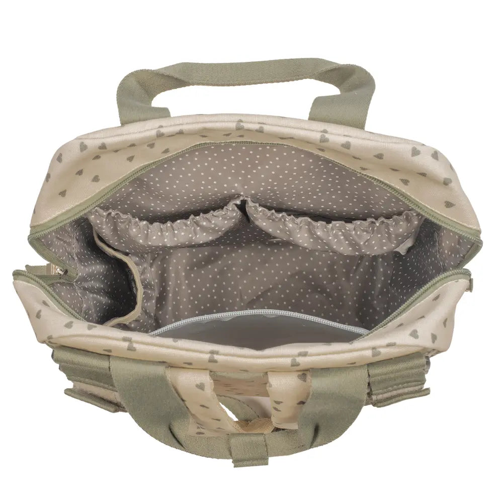 Walking Mum Diaper Backpack with Changing Pad, Large Capacity Water-Resistant with Multi-Pocket Organizer, Insulated Bottle Pocket, Shoulder &amp; Stroller Straps, Heart Poppy Moss