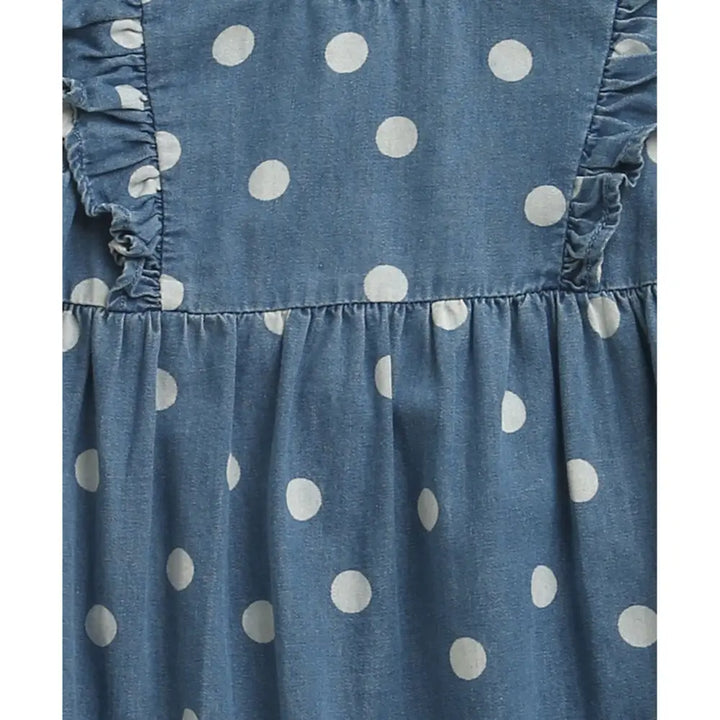 Sweetlime By As Daisy Dot Denim Romper - Blue