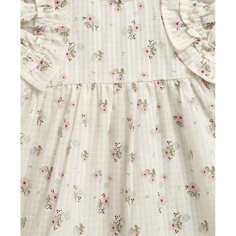 Sweetlime By As Organic Cotton Viscose Shell Top &amp; Pink Tweed Jacquard Shorts Set - White - 18-24M