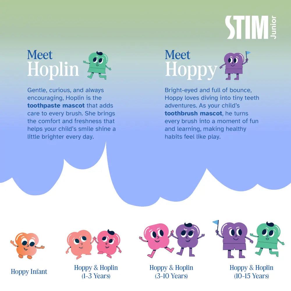 STIM Junior Kids Toothpaste | With Brush | 3-10 Y | SLS Free - Mixed Berry