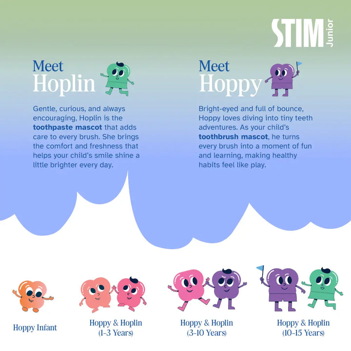 STIM Junior Kids Toothpaste | With Brush | 3-10 Y | SLS Free - Mixed Berry