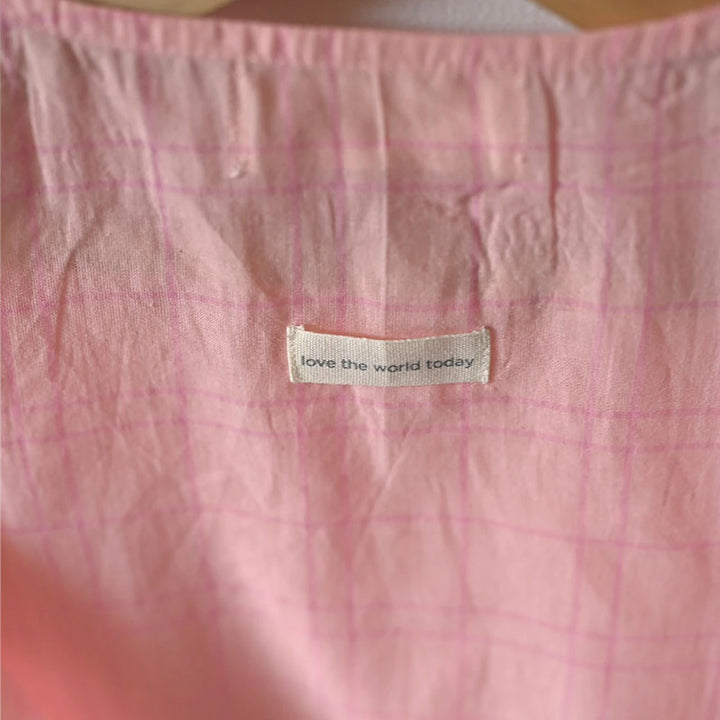 Love The World Today ‘Sleepover Party’ Kurta and Shorts Co-ord Set - Pink Checks