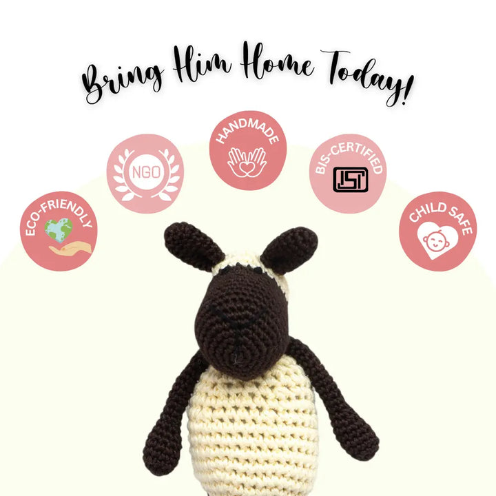 Happy Threads Handcrafted Crochet Sheep Toy – Soft, Cuddly &amp; Adorable Gift