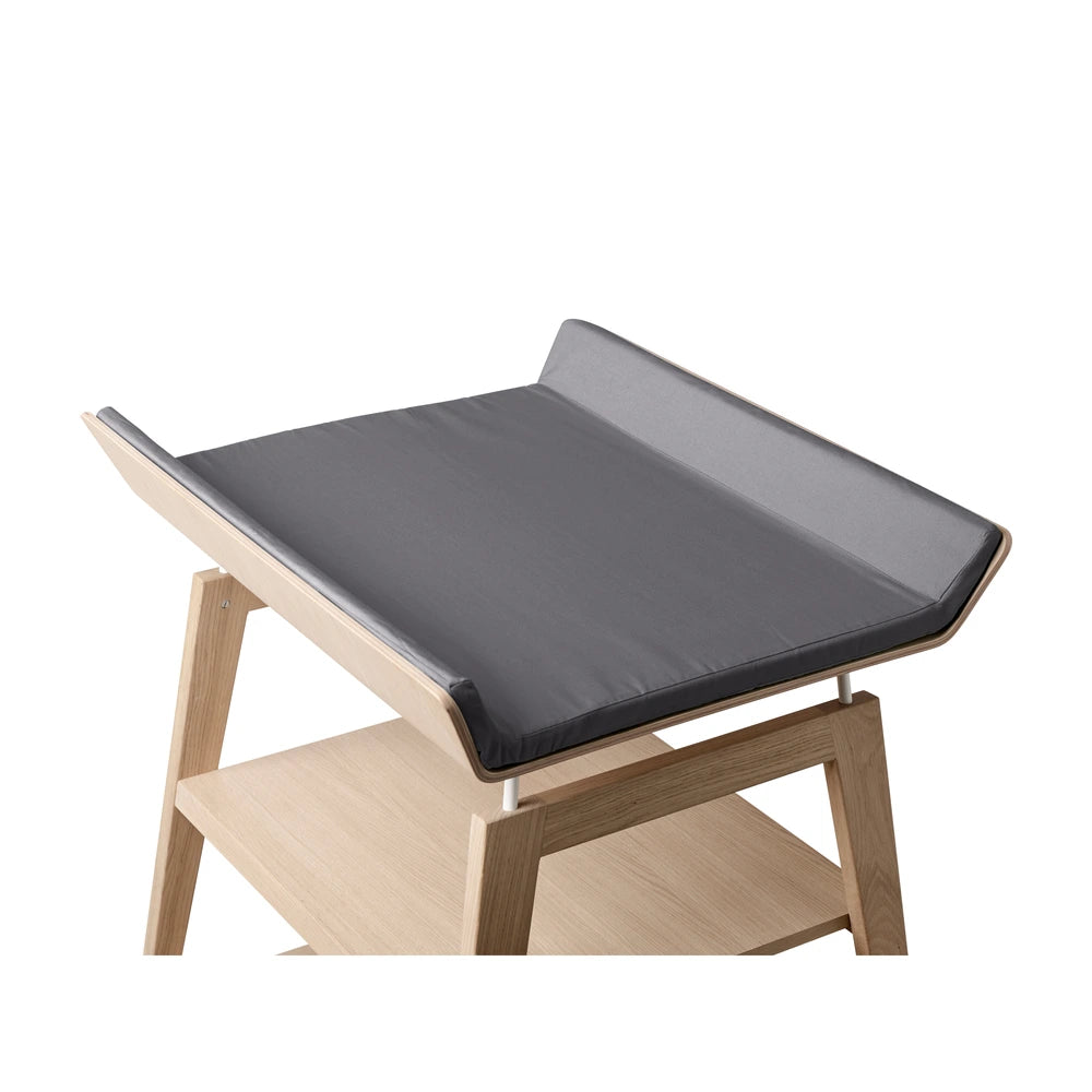 Leander Linea Changing Table Cushion Cover, Soft Cotton, Liquid-Resistant, Machine Washable - Cool Grey