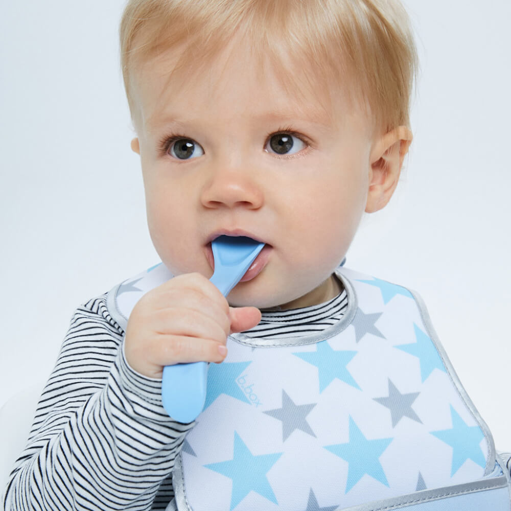 B.Box Baby Soft Bite Flexible Spoon - Red & Blue