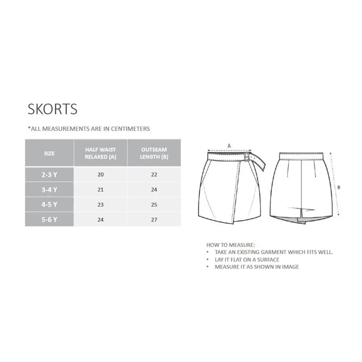 Krawl Kids Asymmetric Skort - Blue