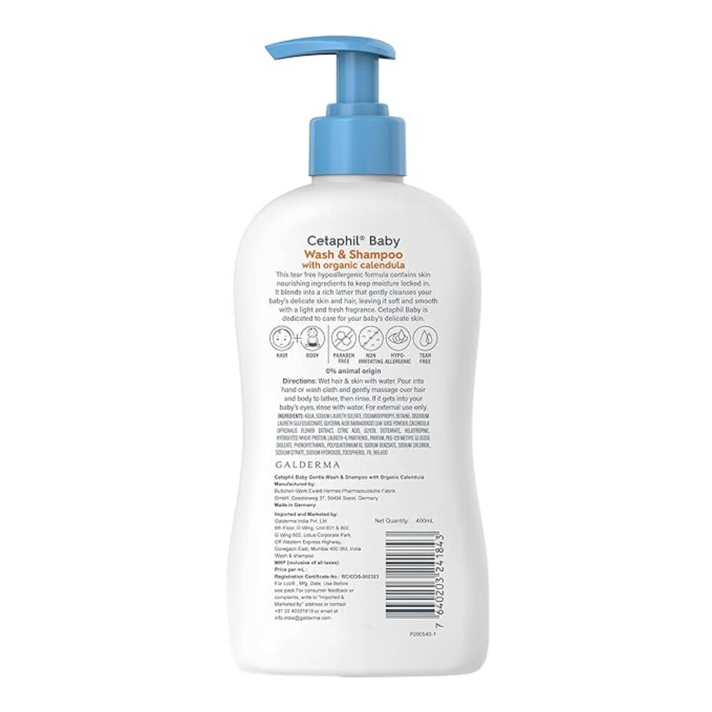 Cetaphil Wash & Shampoo with Organic Calendula - 400 ml