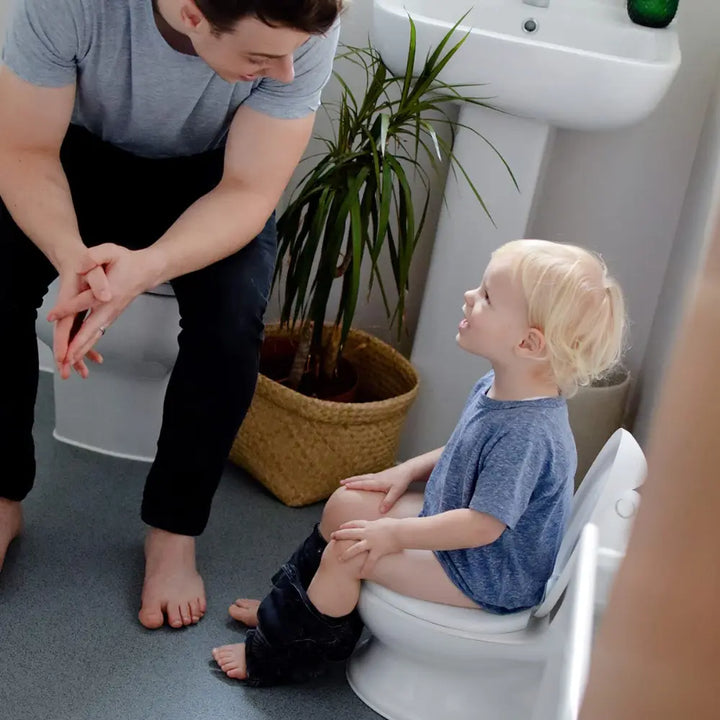 Nuby My Real Potty Training Toilet with Life-Like Flush Button &amp; Sound for Toddlers &amp; Kids, White