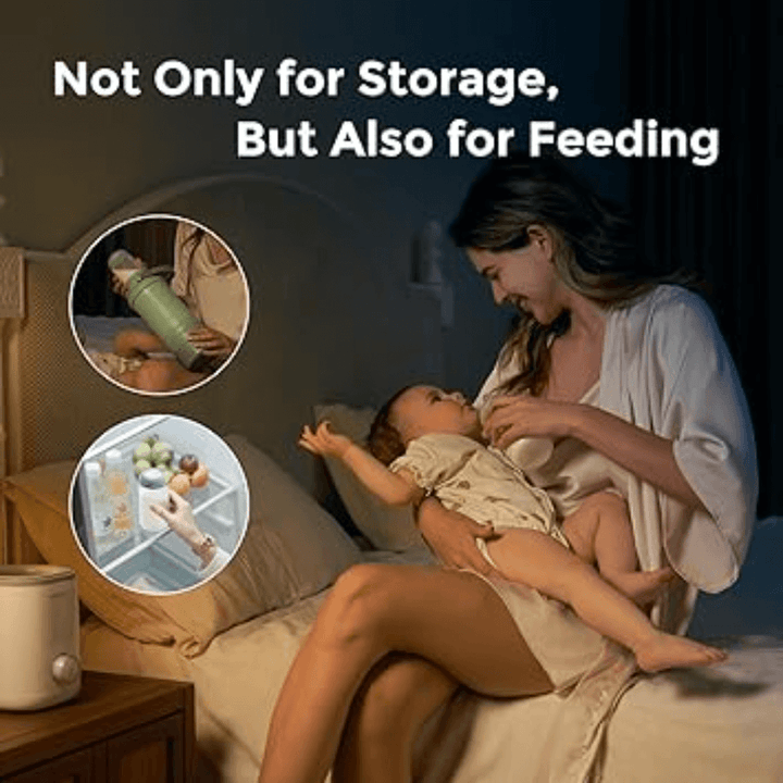 Momcozy Natural Breastfeeding Baby Bottles 11oz Wide-Neck Breast Milk Containers - Set of 4 (Green)