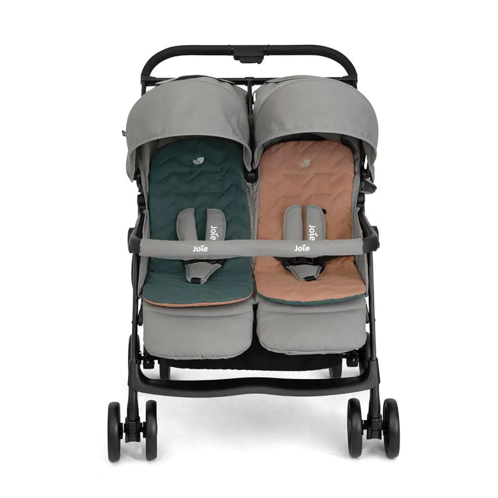 Joie Aire Twin Stroller with Rain Cover - Pebble
