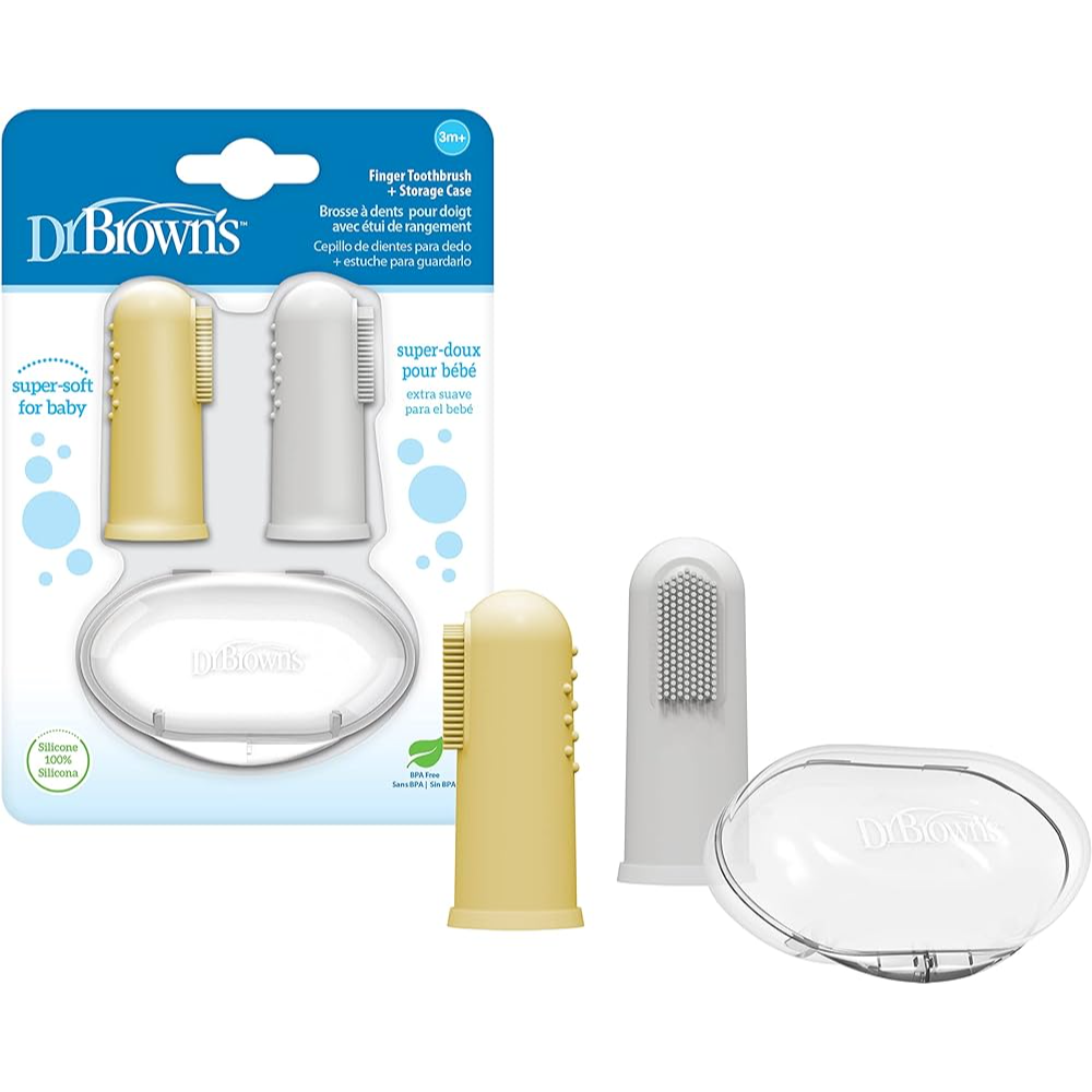 Dr. Browns Silicone Finger Toothbrush With Case - 2 Pack