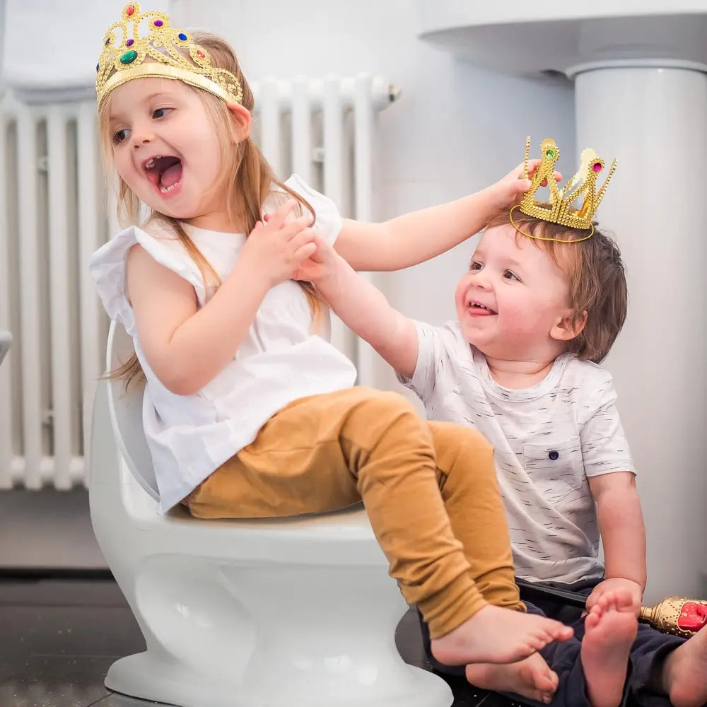 Nuby My Real Potty Training Toilet with Life-Like Flush Button &amp; Sound for Toddlers &amp; Kids, White