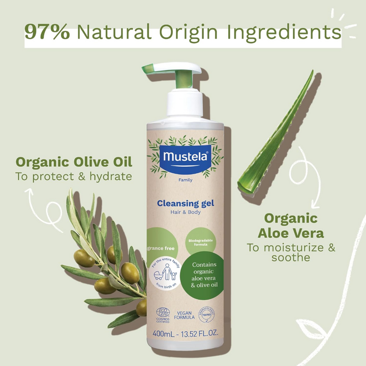 Mustela organic cleansing gel - 400ml
