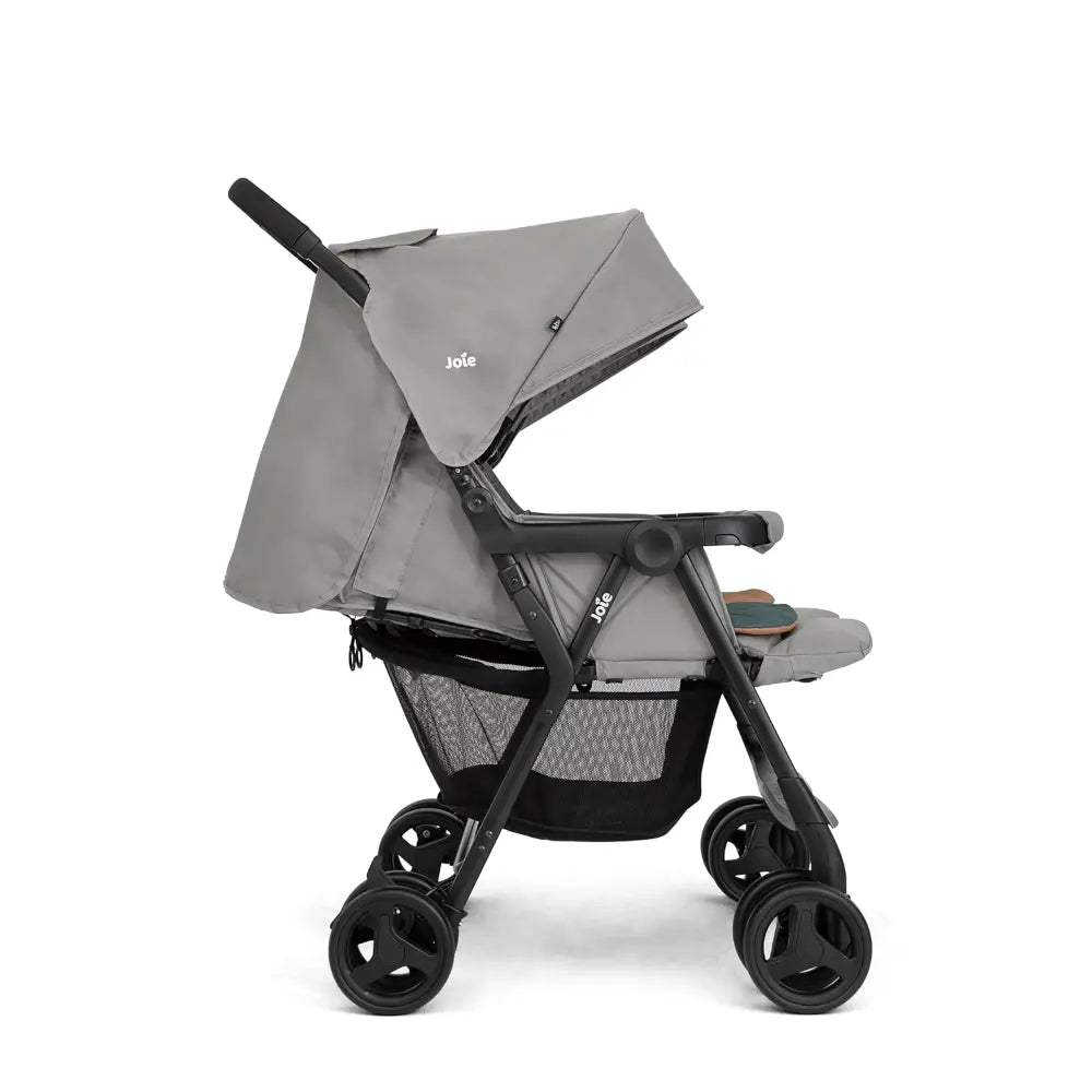 Joie Aire Twin Stroller with Rain Cover - Pebble