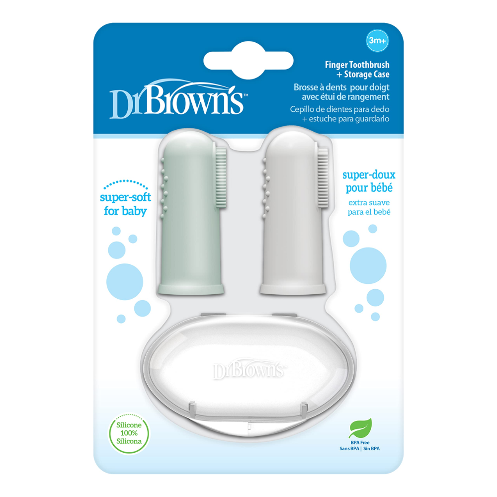 Dr. Browns Silicone Finger Toothbrush With Case - 2 Pack