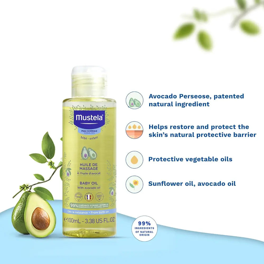 Mustela Baby Massage Oil With Avocado - 100ml