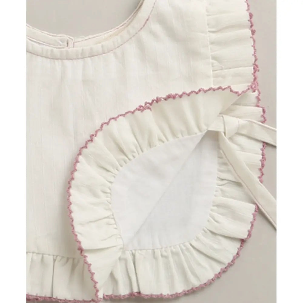 Sweetlime By As Organic Cotton Classic Charm Bib &amp; Bonnet- White - 0-12M