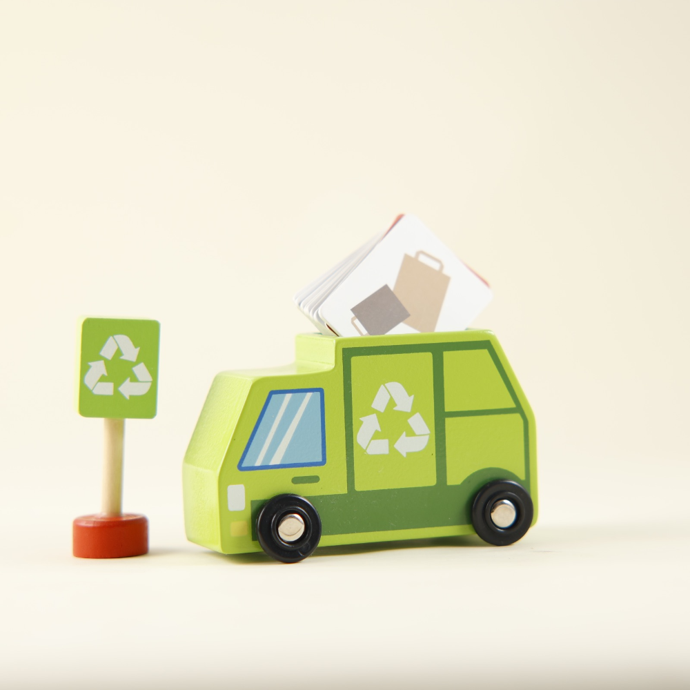 Playbox Tiny Trash Hub | Recycling Center & Toy Truck Set