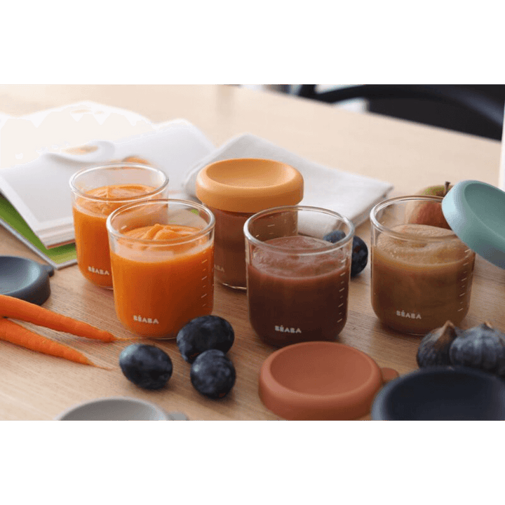 Beaba Set of 6 Glass Food Storage Containers  250 ml - Sunrise