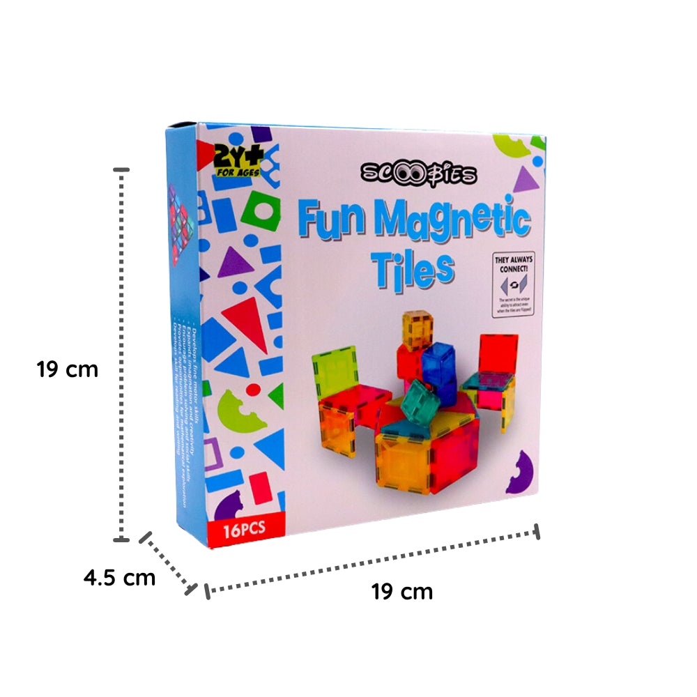 Scoobies Magnetic Tiles Construction Set - 16 Pieces