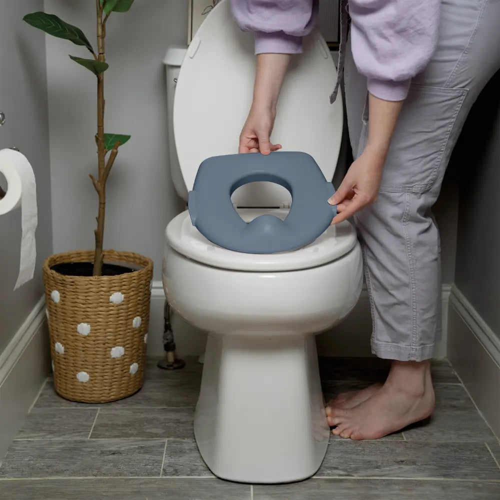 Ingenuity My Size Potty Pro 2-in-1 Toddler Potty Training Toilet with Flush Sound &amp; Detachable Potty Ring, 18 - 60 months, Blue