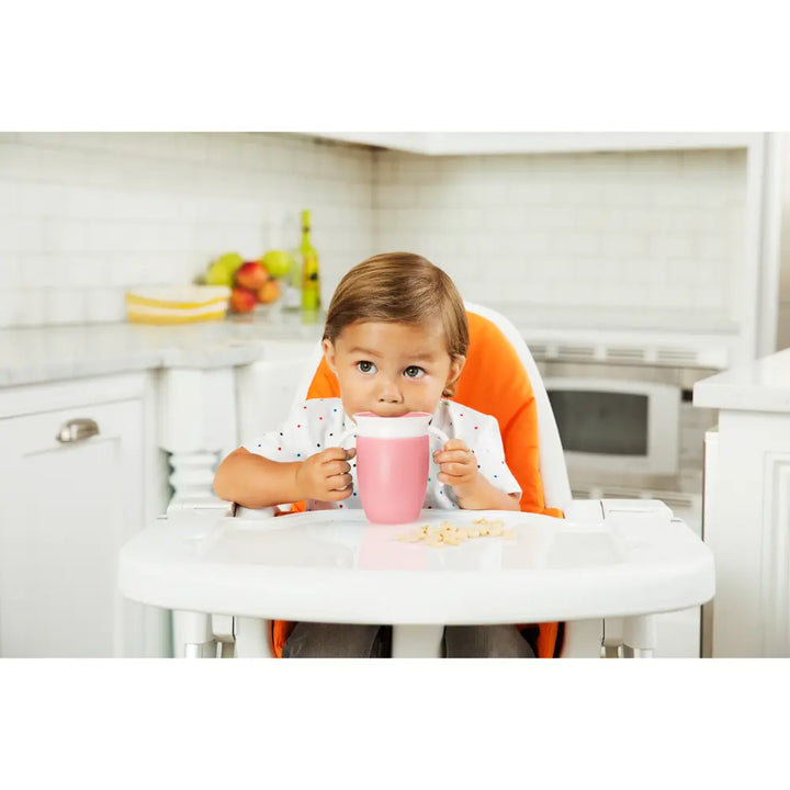 Munchkin 360° Spill-Proof Trainer Cup with Handles, Spoutless Sippy Cup for Babies, Easy Transition to Open Cup, BPA-Free, 7oz, 6+ Months - Pink