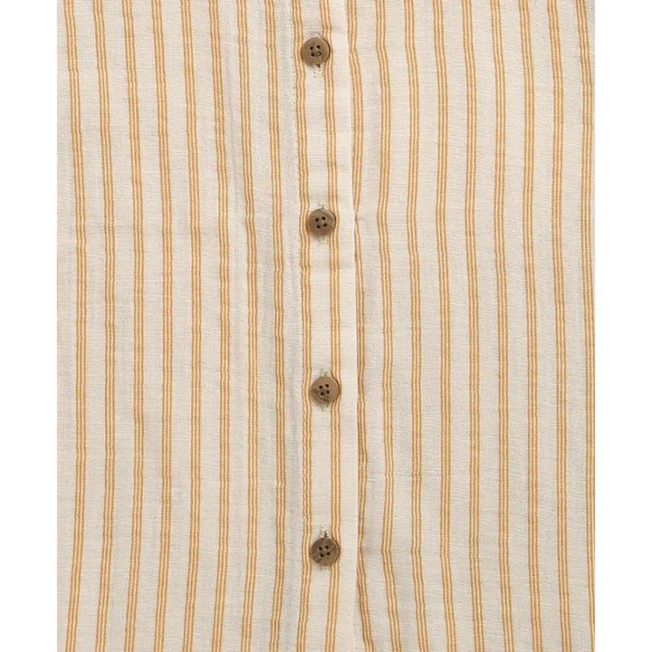 Sweetlime By AS Baby Girls Honey Stripe Organic Cotton Co-ord Set with a Hat - Beige