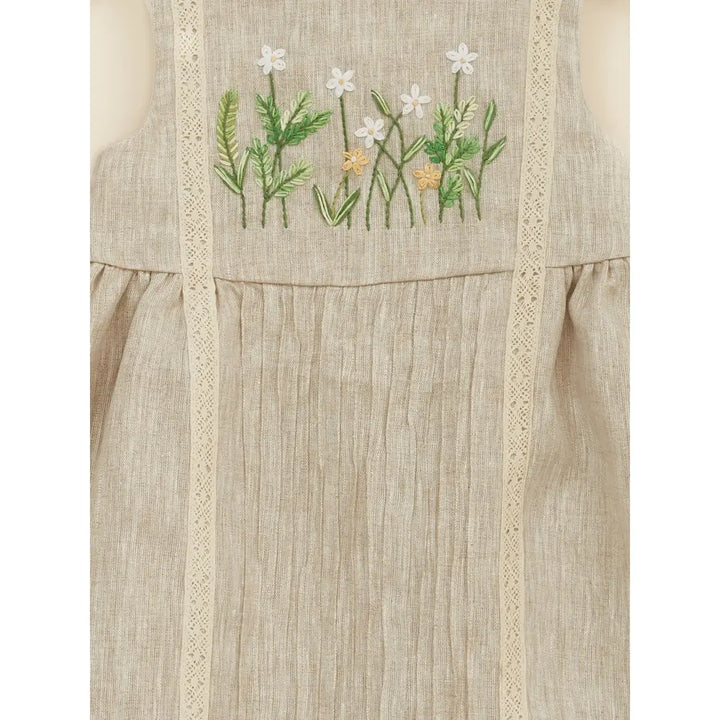 Liz Jacob Shift Linen Dress – Sleeveless, Ivory - Cream