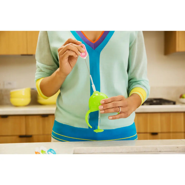 Munchkin Details™ Bottle and Cup Cleaning Brush 4 Piece Set with Key Ring - All in One Cleaning Solution for Sippy Cups &amp; Bottles
