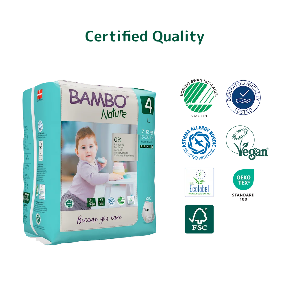 Bambo Nature Skin Friendly Pant Style Diapers - Large (7-12 kgs)