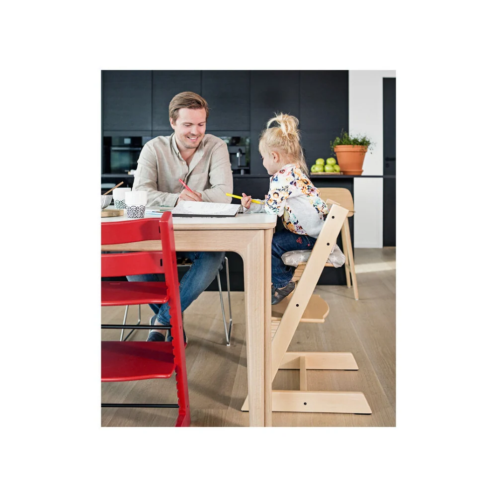 Stokke Tripp Trapp Highchair for Life - Adjustable Wooden Highchair for Baby, Toddlers &amp; Adults, Ergonomic Seat with Posture Support, Timeless Scandinavian Design, Durable Solid Wood, Perfect for Mealtime &amp; Family Dinner,  Upto 136kg - Natural