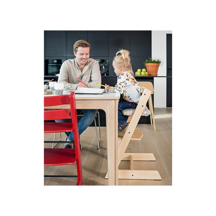 Stokke Tripp Trapp Highchair for Life - Adjustable Wooden Highchair for Baby, Toddlers &amp; Adults, Ergonomic Seat with Posture Support, Timeless Scandinavian Design, Durable Solid Wood, Perfect for Mealtime &amp; Family Dinner,  Upto 136kg - Natural
