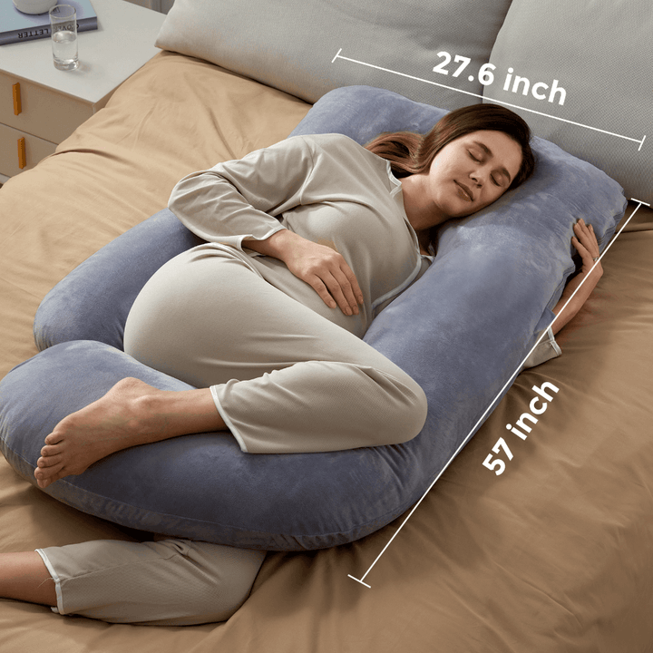 Momcozy Maternity Accessory G Shaped Cooling Fabric Pregnancy Pillow Grey