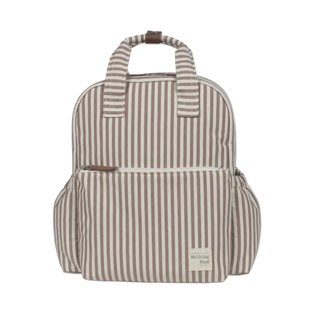 Walking Mum Praliné Moka Diaper Backpack with Changing Mat, Water-Resistant Maternity Backpack with Insulated Bottle Pocket, Wet Pocket, Multiple Organisers &amp; Stroller Straps