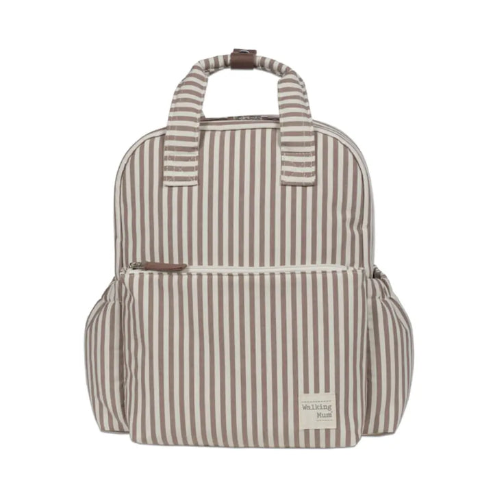 Walking Mum Praliné Moka Diaper Backpack with Changing Mat, Water-Resistant Maternity Backpack with Insulated Bottle Pocket, Wet Pocket, Multiple Organisers &amp; Stroller Straps