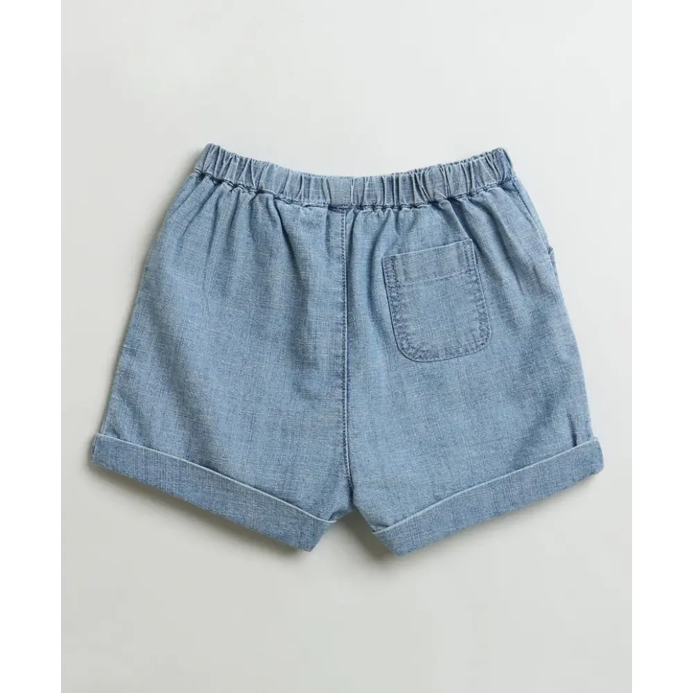 Sweetlime By AS Cotton Denim Shirt &amp; Shorts Co-ord Set - Blue