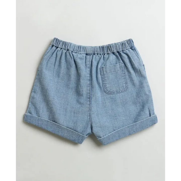 Sweetlime By AS Cotton Denim Shirt &amp; Shorts Co-ord Set - Blue