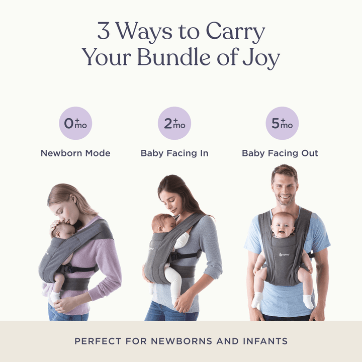 Ergobaby Embrace Newborn Baby Carrier, Soft, Cosy &amp; Lightweight Newborn Ready Carrier, Ergonomic “M” Position, Padded Head &amp; Neck Support, Adjustable Waistbelt &amp; Cross Straps, 2 Carry Positions, Easy to Use, 3-11 Kgs, 0-12 Months, Jade