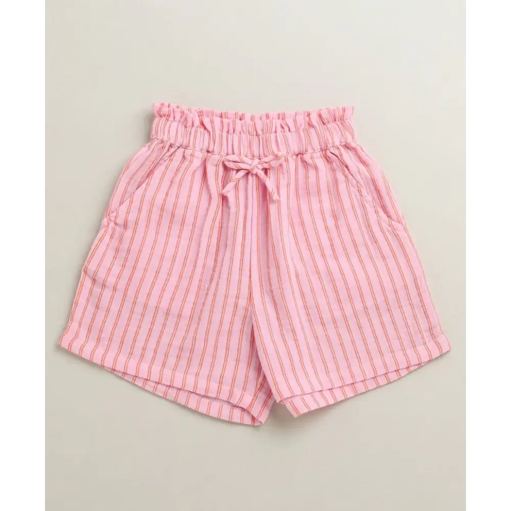 Sweetlime By As Baby Girls Candy Stripe Organic Cotton Co-ord Set with a Hat - Pink