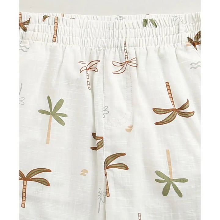 Sweetlime By AS Tropical Breeze Cotton Co-ord Set - White(Double Cloth)