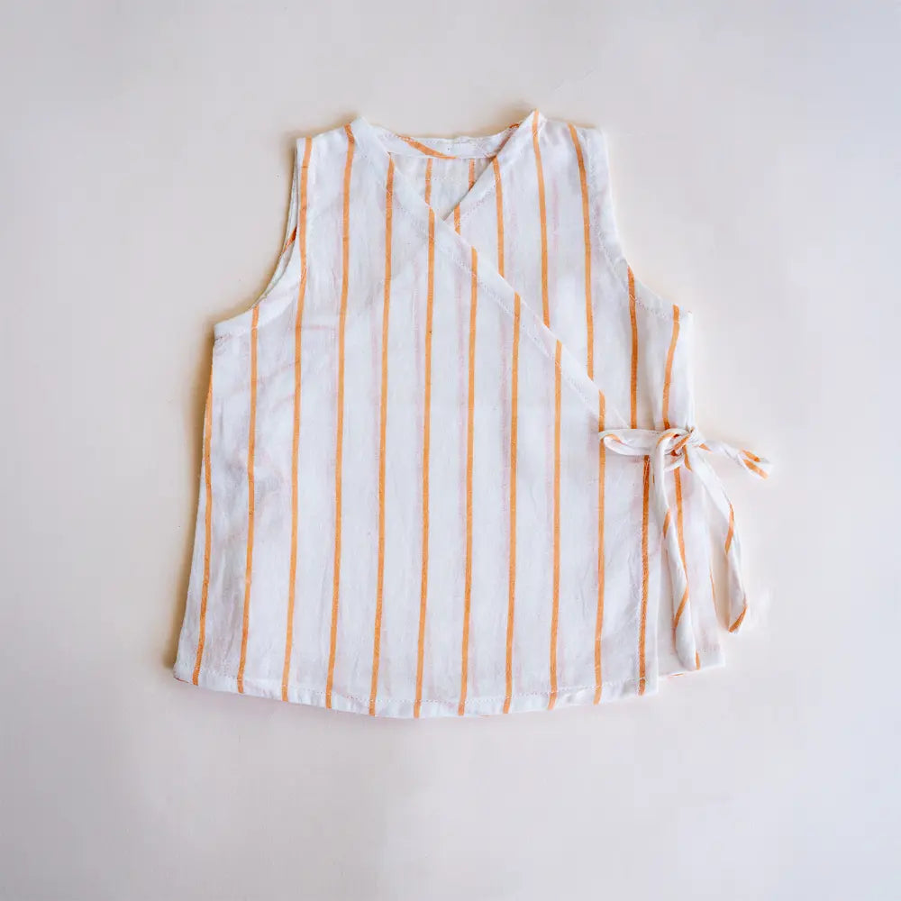 PureCloth.Co Polka Stripe Muslin Jablas for Babies - Off-White
