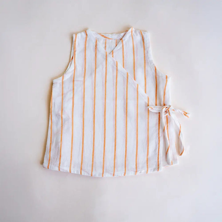 PureCloth.Co Polka Stripe Muslin Jablas for Babies - Off-White