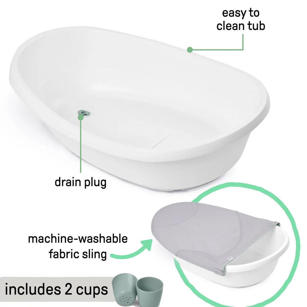 Ingenuity Room to Soak 4-in-1 Baby Bath Tub with Sling, Newborn &amp; Toddler Bath Tub, Removable Support Seat, 0-24 Months