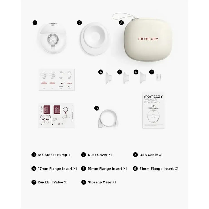 Momcozy Wearable Breast Pump M5 Smart Single Pack - Maroon