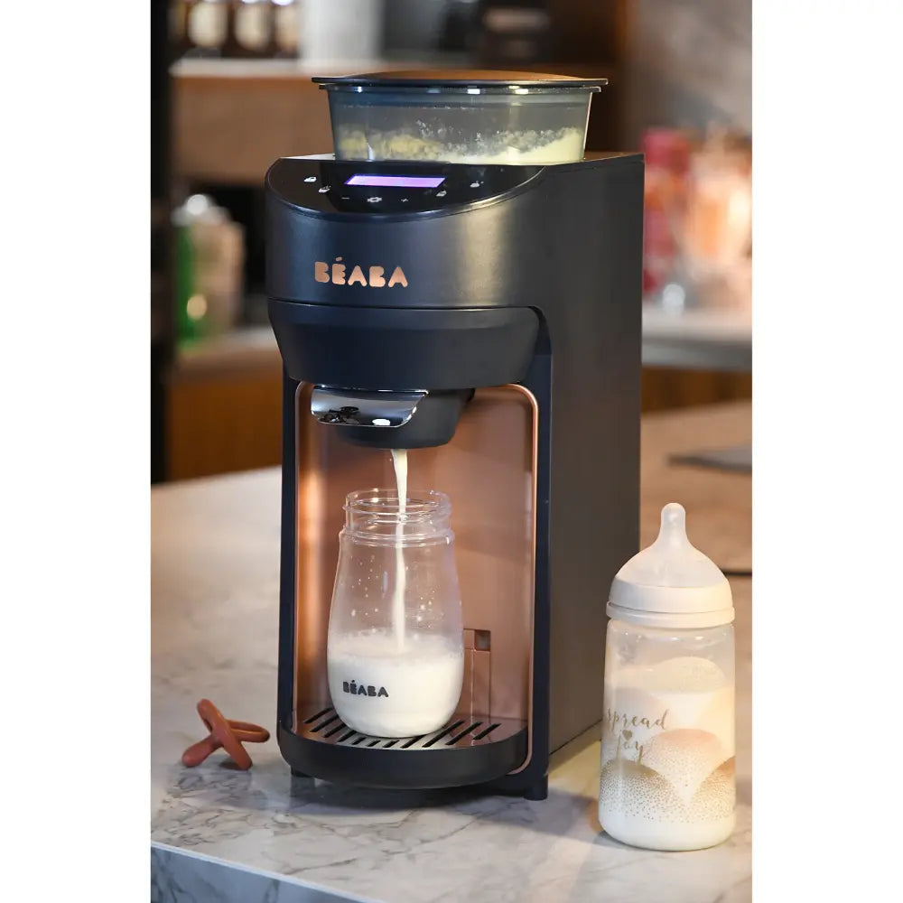Beaba Milkeo Plus Automatic Baby Bottle Maker &amp; Formula Dispenser - Instant Warm Bottles in 20 Sec, Smart Touchscreen, Multiple Temperature Settings, Baby Formula Mixer &amp; Milk Maker for Infants, Night Blue, 0m+