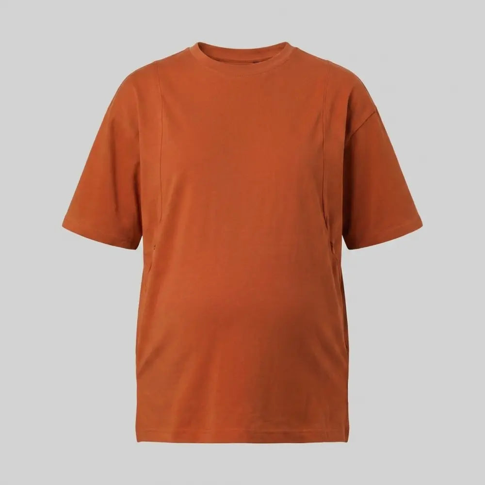 SOL MAMA Double Zip Nursing Top - Rust