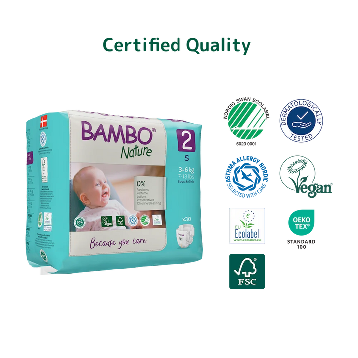Bambo Nature Skin Friendly Tape Diapers - Small (3-6 kgs)