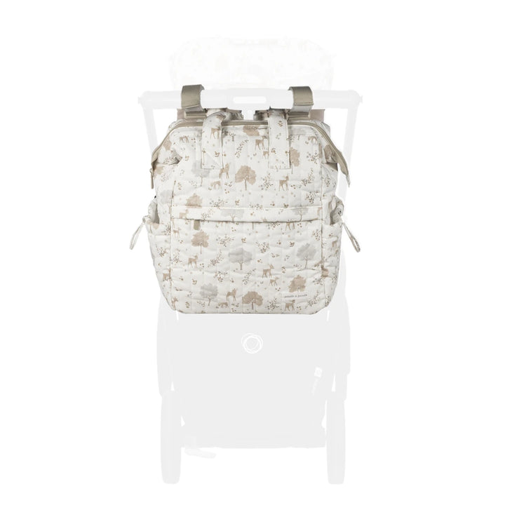 Pasito a Pasito Nara Diaper Backpack with Changing Mat, 100% Cotton, Large Capacity Water-Resistant Bag with Multi-Pocket Organizer, Insulated Bottle Pocket, Shoulder &amp; Stroller Straps