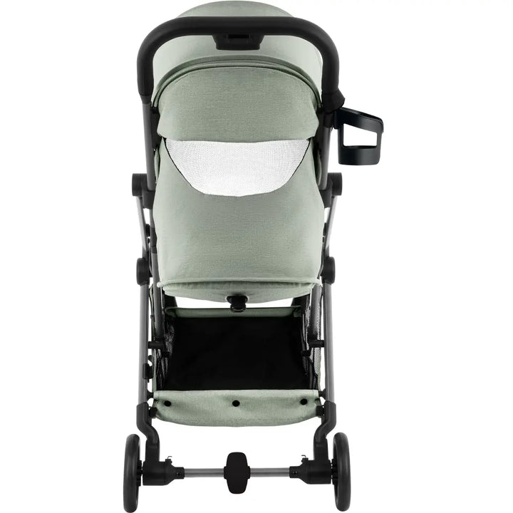 Britax Flylite Cabin Approved Lightweight Compact Stroller|Comfort Soft Insert|One Hand Auto Fold|Flat Reclining Seat|Extra Large Extendable Canopy|0-4Y|Upto 22Kg-Sage Green