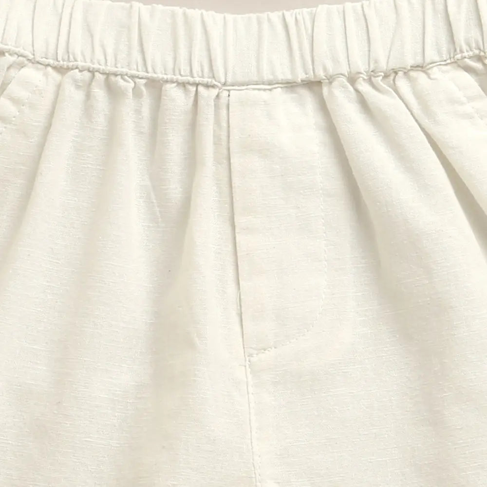 Sweetlime By AS Baby Boys Blue Palm Embroidered Shirt &amp; Shorts Co-Ord Set Blue &amp; White